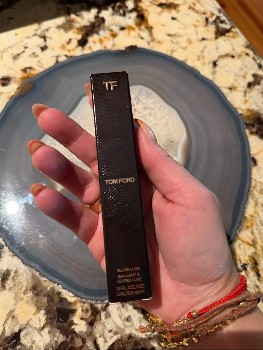 Tom Ford Gloss Luxe Phantom 20 Lip Gloss — Deep Brown with Gold Trim NIB